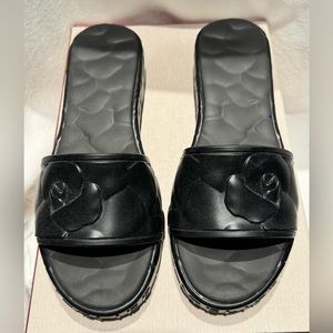 Valentino Garavani Atelier Rose Floral Rubber Platform Slides